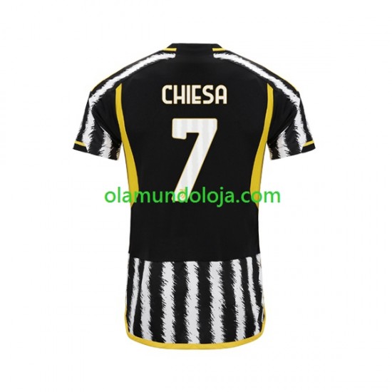 Camisola Juventus Federico Chiesa 7 Homem Equipamento Primeiro 2023-2024 Manga Curta